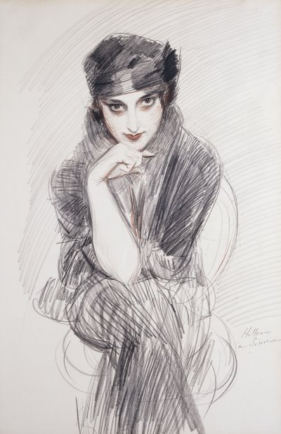 Egy hölgy, esetleg Madam Van Cleef portréja alkotó: Paul Cesar Helleu