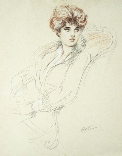 Hölgy portréja ülve, alkotó: Paul Cesar Helleu