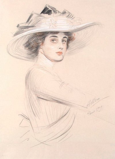 Női portré, 1909. alkotó: Paul Cesar Helleu
