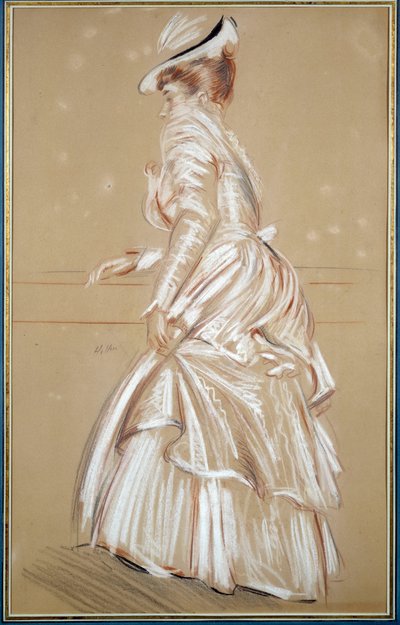 Fehér nő portréja. Paul Helleu (1859 - 1927) rajza, XX. Bayonne, Musee Bonnat alkotó: Paul Cesar Helleu