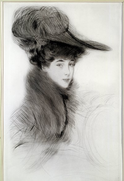 Malborough hercegnő portréja. Paul Helleu (1859-1927) rajza, XX. Bayonne, Musee Bonnat alkotó: Paul Cesar Helleu