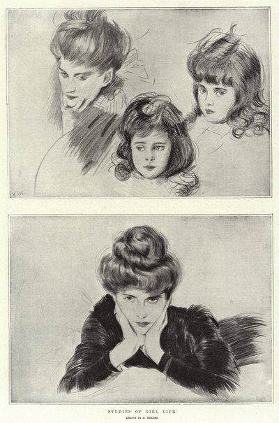 Tanulmányok a lány életéről alkotó: Paul Cesar Helleu