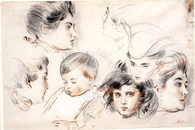 Fejtanulmányok alkotó: Paul Cesar Helleu
