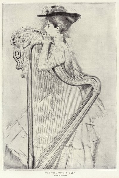 A hárfás lány alkotó: Paul Cesar Helleu