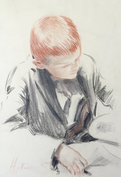 Az ifjú ínyence (piros és fekete kréta papíron) alkotó: Paul Cesar Helleu
