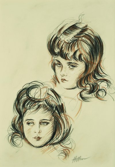 Két tanulmány Ellenről, a művész lányáról, alkotó: Paul Cesar Helleu