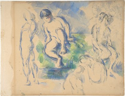 Badende (recto); Stillleben (verso) alkotó: Paul Cézanne