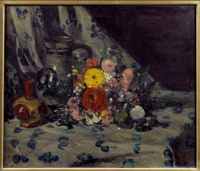 Csokor sárga dalhiával Paul Cezanne (1839-1906) festménye 1873 V. 0,54x0,64 m Párizs, Muse d