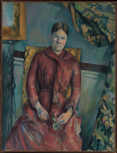 Madame Cézanne (Hortense Fiquet, 1850-1922) vörös ruhában alkotó: Paul Cézanne