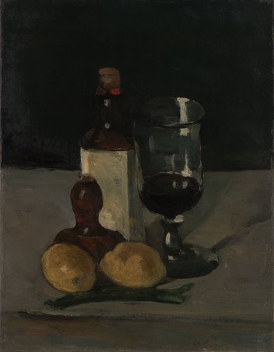 Csendélet palackkal, pohárral és citromokkal alkotó: Paul Cézanne