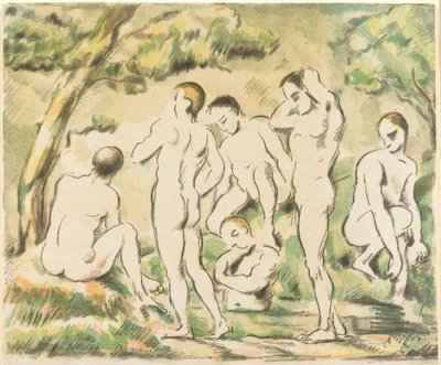 Fürdőzők (kis lemez) alkotó: Paul Cézanne