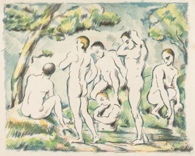 Fürdőzők (kis lemez) alkotó: Paul Cézanne