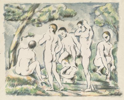 Fürdőzők (Kis lemez) alkotó: Paul Cézanne