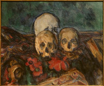 Három bőr egy keleti szőnyegen Paul Cezanne festménye (1839-1906) 1898 Solothurn. Kunstmuseum. - Három koponya egy keleti szőnyegen. Paul Cezanne (1839-1906) festménye alkotó: Paul Cézanne
