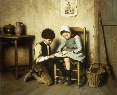 Könyv megosztása (olaj, vászon) alkotó: Paul Charles Chocarne-Moreau