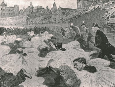 „Sietve látni, ahogy a király és a királynő elhagyja az apátságot”, 1902. alkotó: Paul Charles Renouard