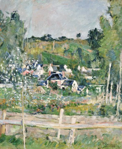 Auvers-sur-Oise látványa, A kerítés, 1873 körül alkotó: Paul Cézanne