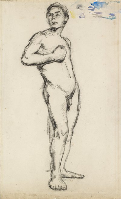 Akadémiai tanulmány egy férfi aktról, jobb kezével a mellkasán, 1865 alkotó: Paul Cézanne