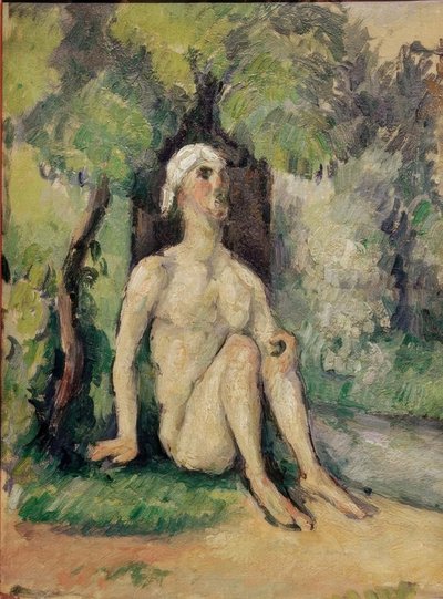 Fürdős ül a víz mellett alkotó: Paul Cézanne