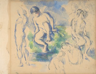 Fürdősök recto, Csendélet verso, kb. 1890 recto - 1900 verso. alkotó: Paul Cézanne