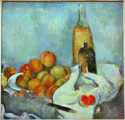 Palackok és őszibarack alkotó: Paul Cézanne