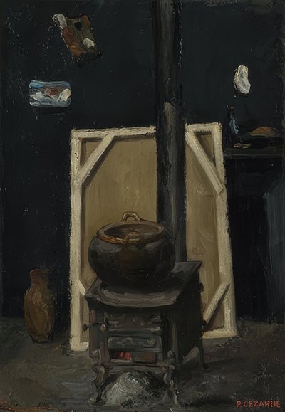 A tűzhely a stúdióban. 1865 körül alkotó: Paul Cézanne