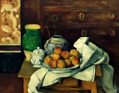 Franciául:  Nature morte à la commode Csendélet komóddal alkotó: Paul Cézanne