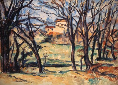 Ház a fák mögött a Tholonet felé vezető úton, 1885 alkotó: Paul Cézanne