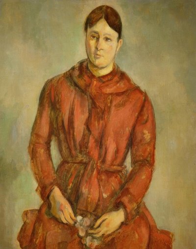 Madame Cézanne pirosban alkotó: Paul Cézanne