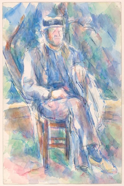 Szalmakalapot viselő férfi alkotó: Paul Cézanne