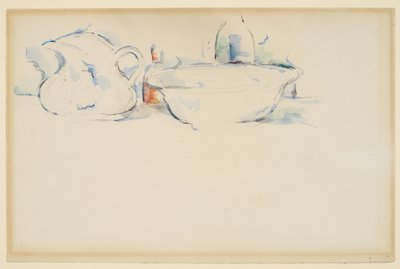 Csendélet, piperecikkek, 1885-90 körül (grafit és akvarell papíron) alkotó: Paul Cézanne