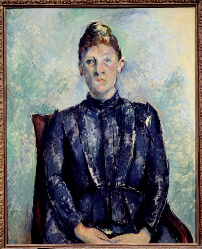 Madame Cezanne portréja Paul Cezanne festménye (1839-1906) 19. századi V. 0,65x0,81 m Párizs, Musee de l