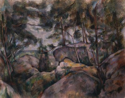 Sziklák az erdőben, 1890-es évek. alkotó: Paul Cézanne