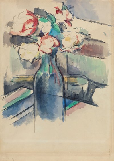 Rózsa üvegben [recto] alkotó: Paul Cézanne