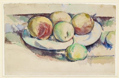 Őszibarack és füge csendélet, 19. század vége alkotó: Paul Cézanne