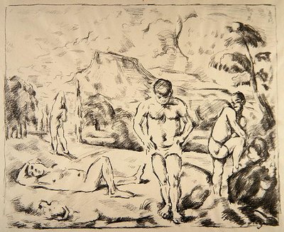 A fürdőzők, 1898 körül (litho) alkotó: Paul Cézanne