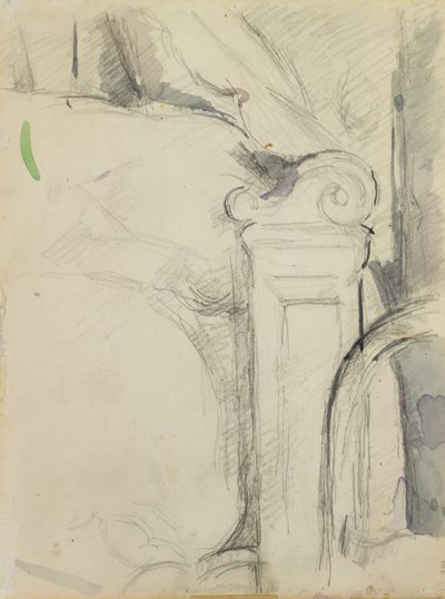 The Bedstead (ceruza és WC papíron) alkotó: Paul Cézanne