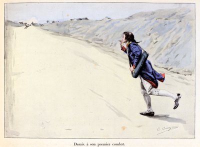 Desaix megvívja első harcát: Charles Antoine Desaix de Veygoux (1768-1800) elfog egy foglyot Landau in der Pfalzban (Németország), miközben a hadsereg visszavonul - Emile Boutigny (1853-1929) illusztrációja: „Hoche-Marceau-Desaix” Theodore Cahu (1854-1928) alkotó: Paul Émile Boutigny