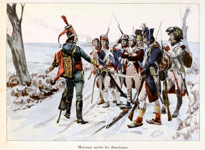 Marceau arrete des deserteurs: Francois-Severin Desgraviers Marceau (1769-1796) a republikánus hadsereg katonáit tartja fogva a Vendee-ben (85) – Emile Boutigny (1853-1929) illusztrációja: „Hoche-Marceau-Desaix” (Theodoreaix) 1854-1928) - Magánkol alkotó: Paul Émile Boutigny