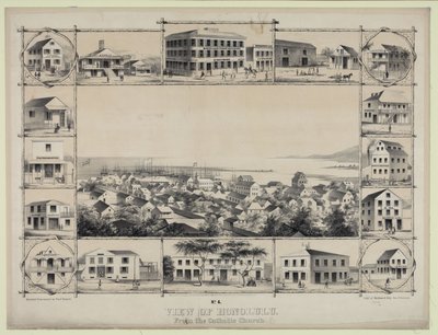 4. sz. Honolulu látképe. A katolikus templomból. alkotó: Paul Emmert