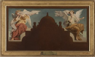 A Saint-Etienne-du-Mont templom vázlata: Deux anges assis, 1874 (olaj, vászon) alkotó: Paul-Felix Guerie