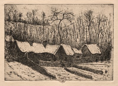 Hat rézkarc: A nádfedeles pékség, Auvers alkotó: Paul Gachet