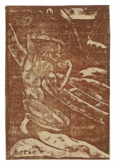 Egy halász iszik a kenuja mellett alkotó: Paul Gauguin