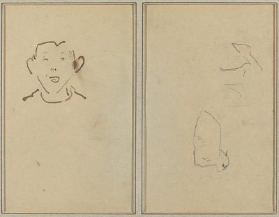 Fiú arca; Két bárány [verso] alkotó: Paul Gauguin
