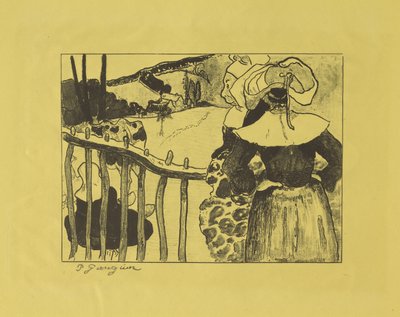 Breton nők a kerítés mellett, 1889 alkotó: Paul Gauguin