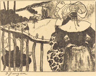 Breton nők a kerítés mellett alkotó: Paul Gauguin