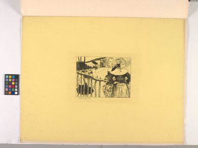 Breton nők egy kerítés mellett alkotó: Paul Gauguin