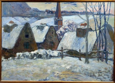 Breton falu hó alatt 1894-ben. Paul Gauguin festménye (1848 - 1903) alkotó: Paul Gauguin