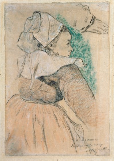Breton nő a jobb oldali profilban, 1886 alkotó: Paul Gauguin