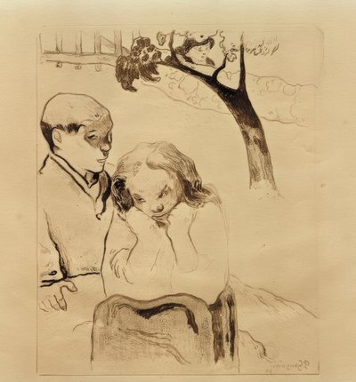 Bretonok a sorompónál alkotó: Paul Gauguin